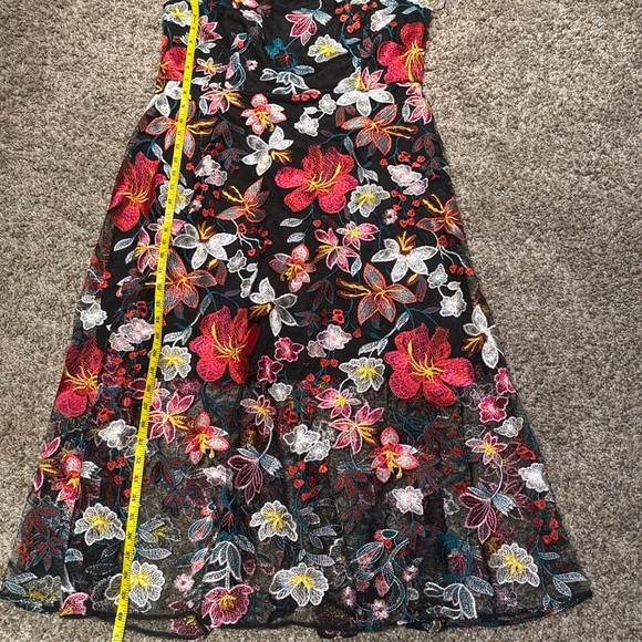 Sam Edelman Hibiscus Floral Strapless A-line Midi Dress - Picture 8 of 8
